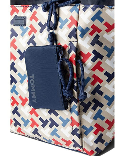 Tommy Hilfiger Handbag Tote with Pouch Multi Print Nylon SRP $138