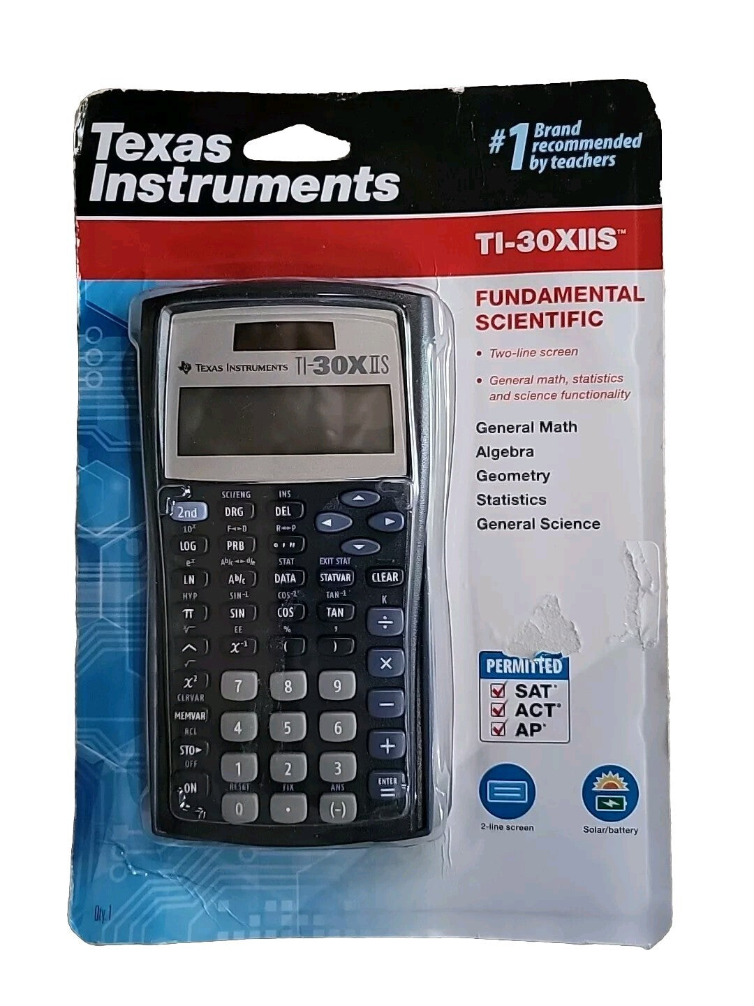 Texas Instruments TI-30X IIS Two-Line Scientific Calculator - Blue