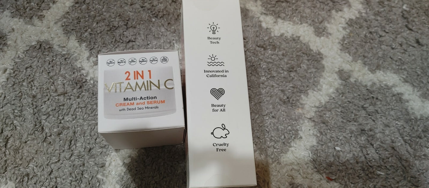 Vitamin C Cream 2 in 1 cream & serum with Vanity planet Serum booster device Set