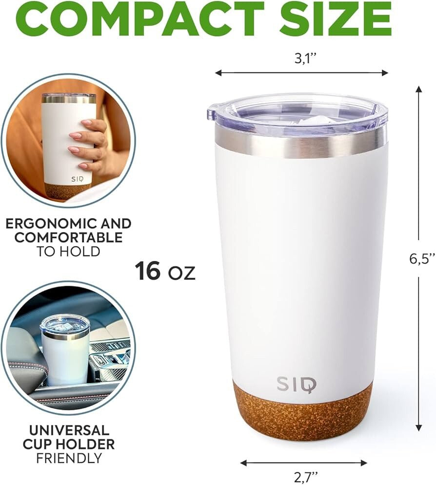 Travel Coffee Mug Spill Proof Insulated Tumbler with Lid, Leak Proof Stainless