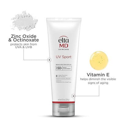 Elta MD UV Sport Full-Body Sunscreen SPF 50+  8oz /226g EXP date: 03/2026
