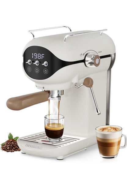 Nesskoko Espresso Machine, 20 BAR Pump Temperature Control Open box. See photos
