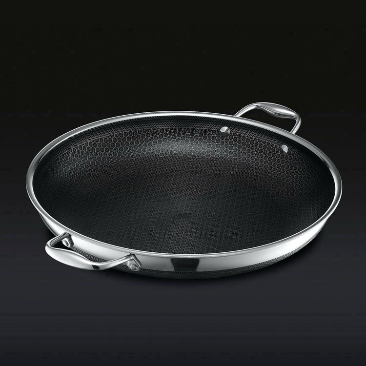 HexClad Hybrid Nonstick 14-Inch Frying Pan with Tempered Glass Lid - $219 MSRP