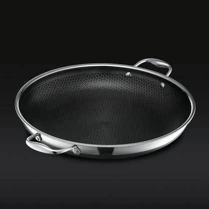 HexClad Hybrid Nonstick 14-Inch Frying Pan with Tempered Glass Lid - $219 MSRP