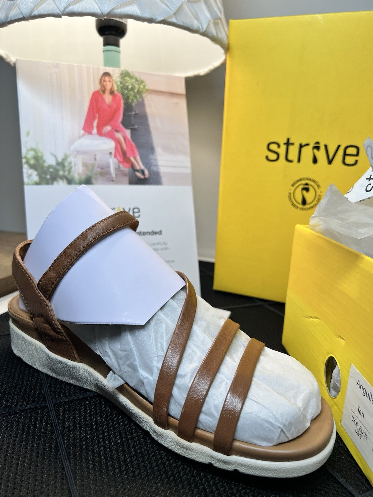 Strive Women's Anguila Sandal Tan  - 23121T, Tan Size 9 New in Box