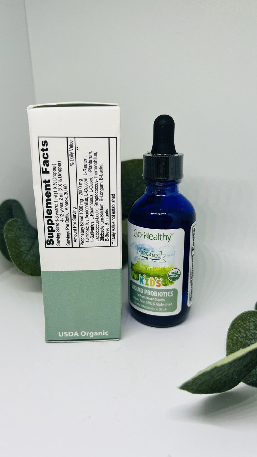 Go Healthy Probiotics Kids 2oz Vegan /Organic Liquid, 2 oz/ Exp. 01/25