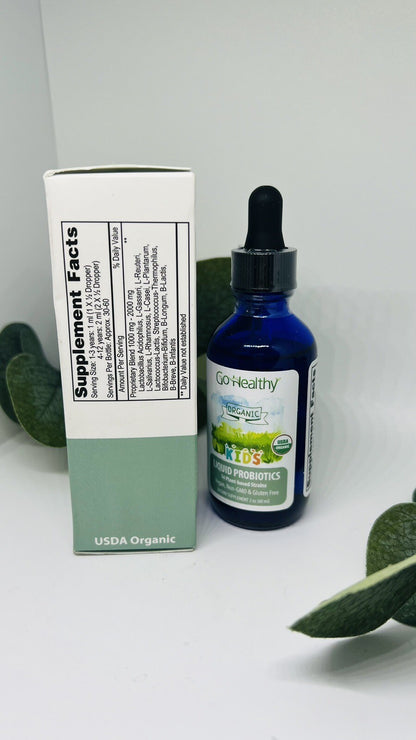 Go Healthy Probiotics Kids 2oz Vegan /Organic Liquid, 2 oz/ Exp. 01/25