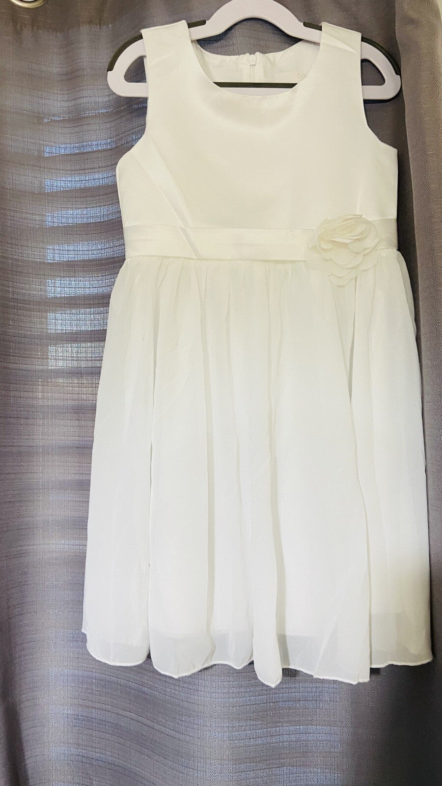 Flower Girl Wedding Party First Communion Dress Ivory  6-7Years
