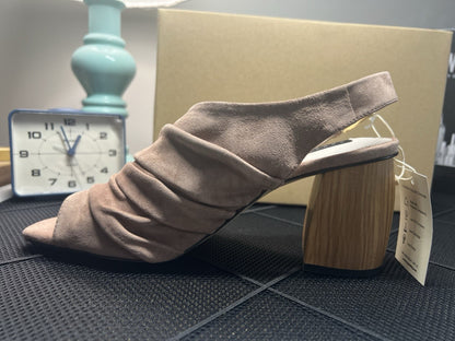 Sanctuary Regal Slouchy Asymmetric  Desert Taupe Sz 8.5 Wood Block Heel MSRP$139