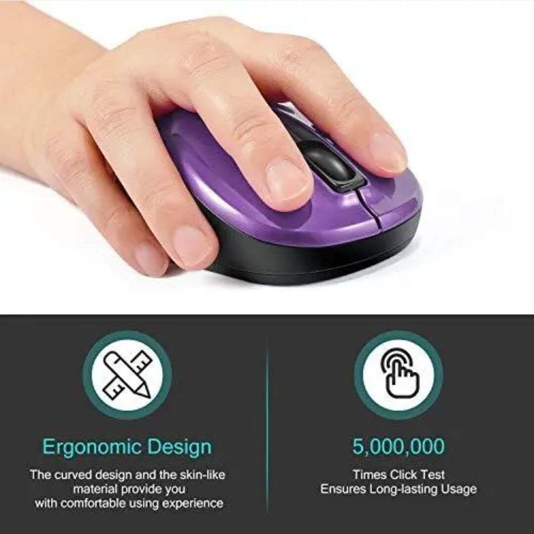 LeadsaiL Wireless Computer Mouse 2.4G Portable Slim Cordless Mouse Less Noise f