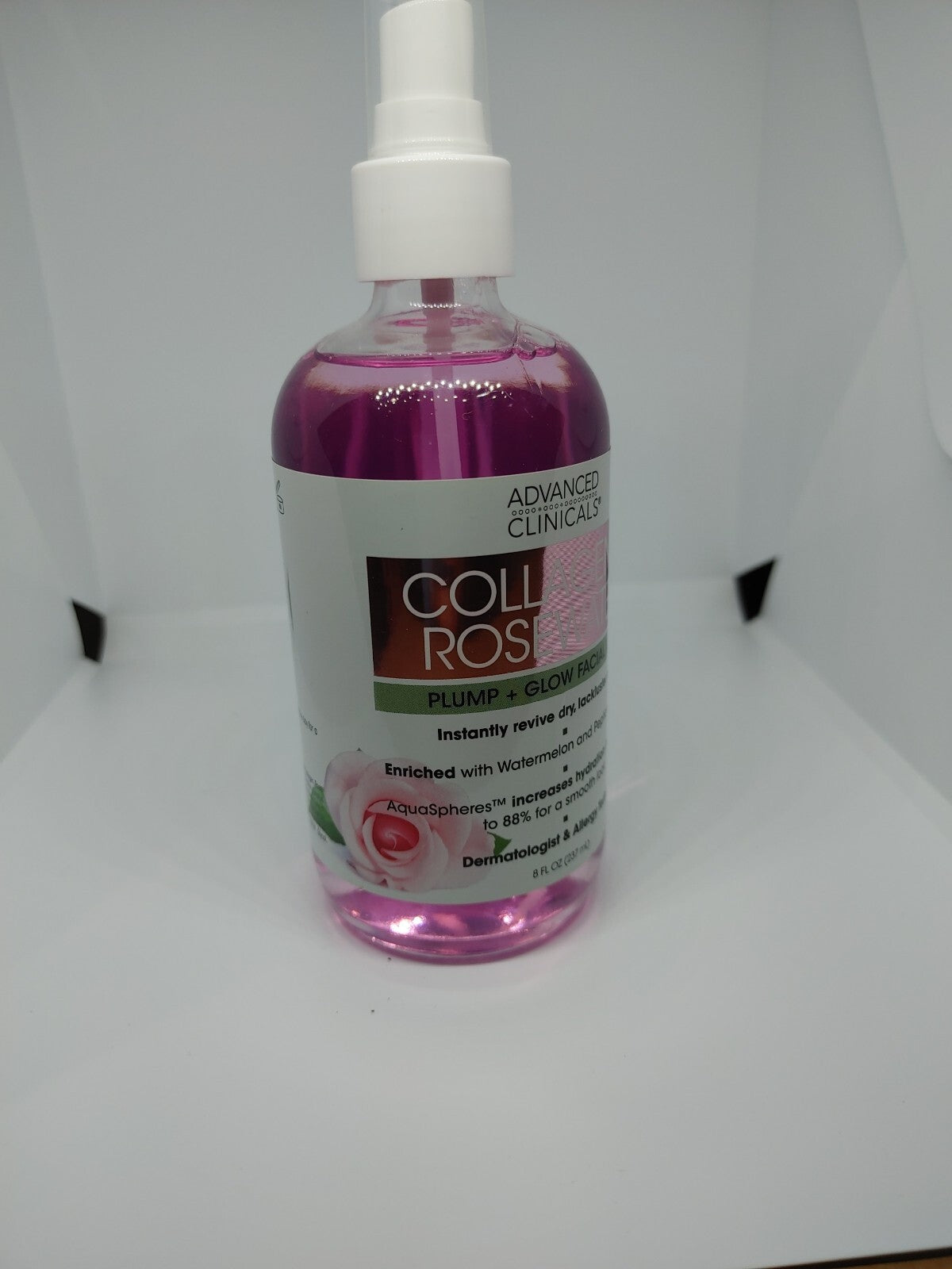 Advanced Clinicals Collagen + Rosewater Plump + Glow Facial Mist 8fl.oz 