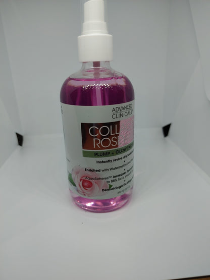 Advanced Clinicals Collagen + Rosewater Plump + Glow Facial Mist 8fl.oz 