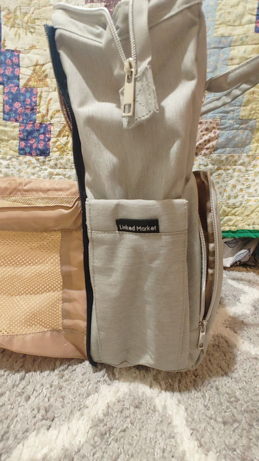 Linked Market 3in1 Diaper Bag Backpack with Changing Station, Travel Bassinet 