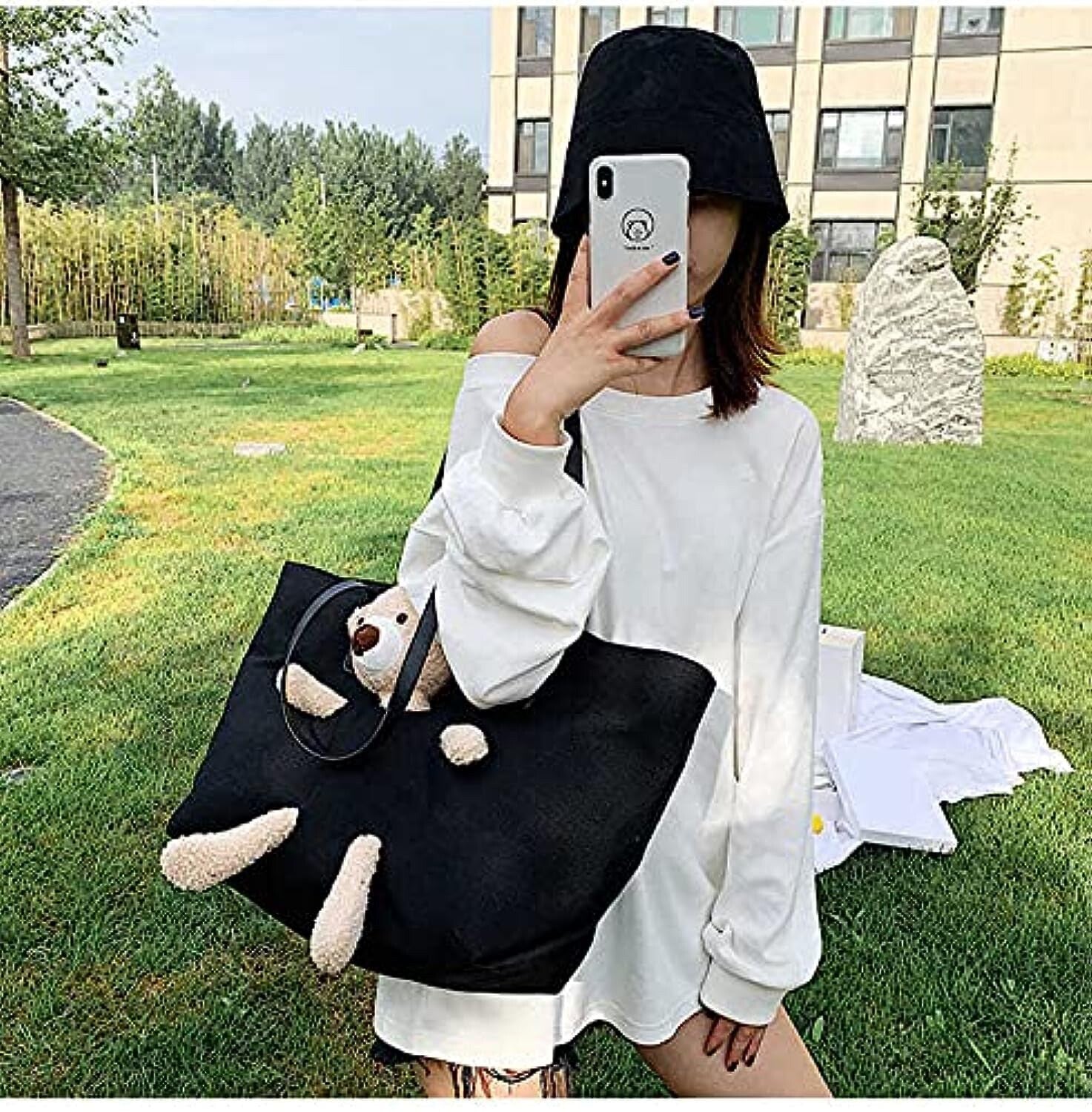 Teddy Bear Tote Bag- Mommy Bag/ shoulder Bag /cute Weekender Bag For Teens