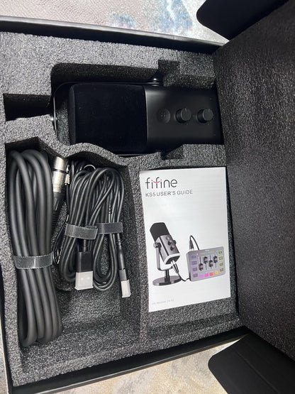 FIFINE Gaming Equipment Bundle, Dynamic XLR/USB Gaming Microphone Set With Mixer