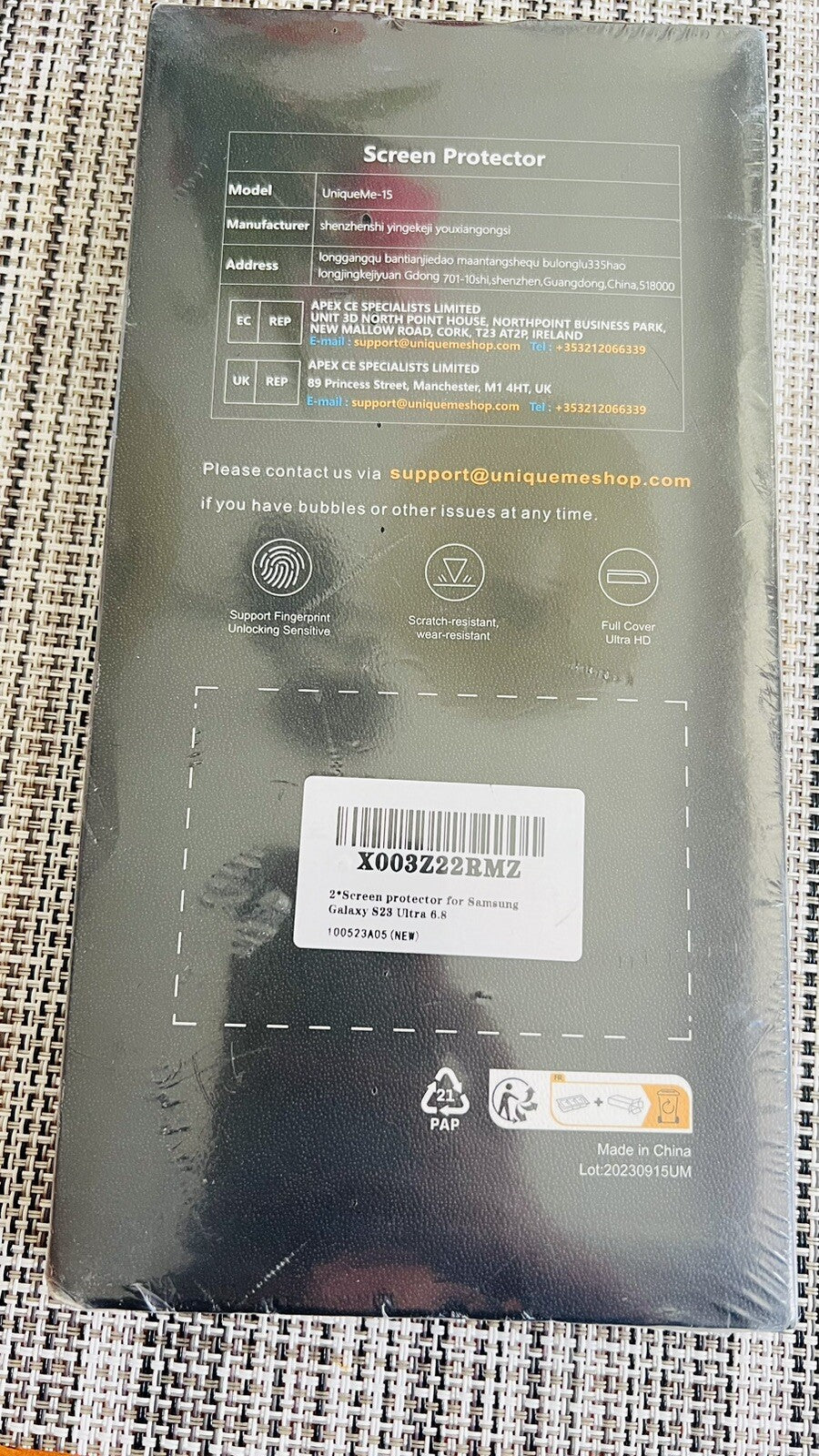 UniqueMe UV Screen Protector For Samsung Galaxy S23 Ultra 6 Ultra 6.8 New