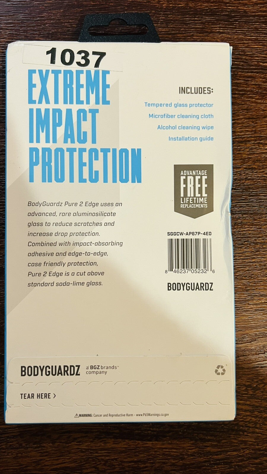 BodyGuardz Pure2 Edge iPhone 6 / 6S / 7 / 8 Plus Glass Screen Protector - Clear