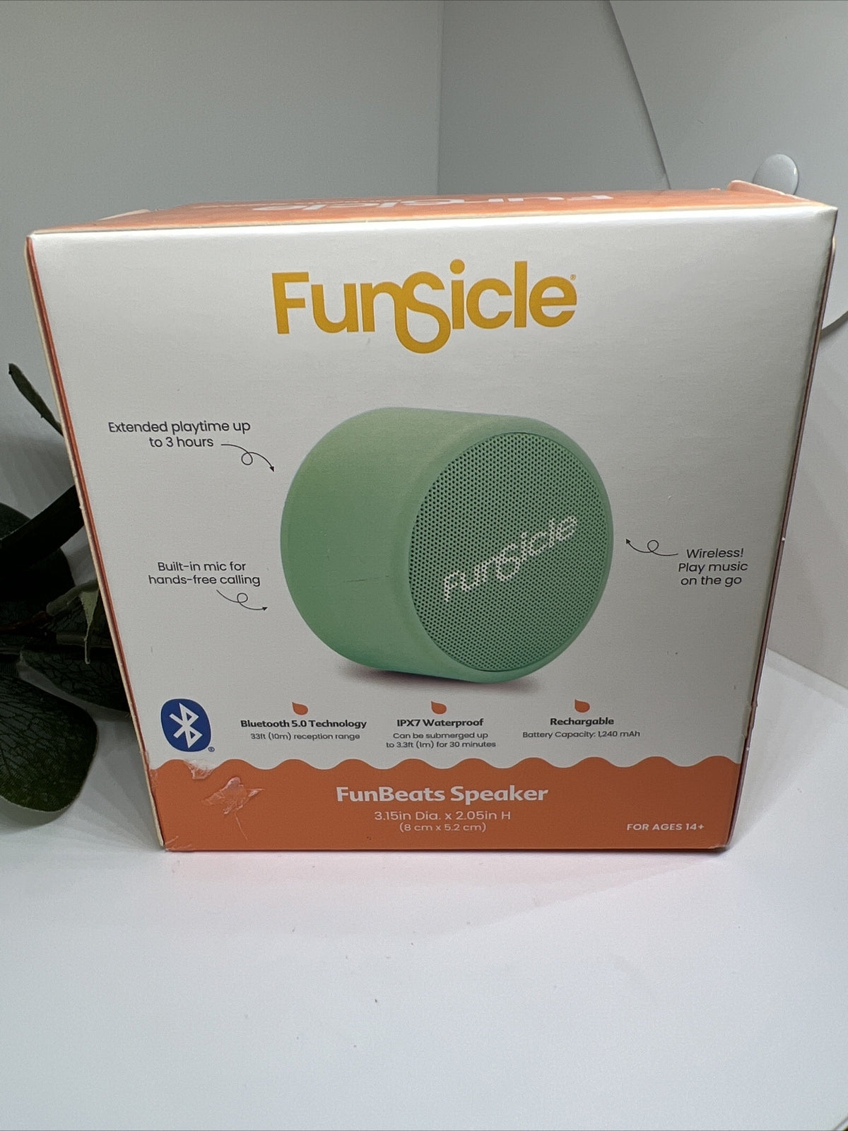 FUNSICLE Mint Green FunBeats Bluetooth Wireless Hands-Free Speaker NIB