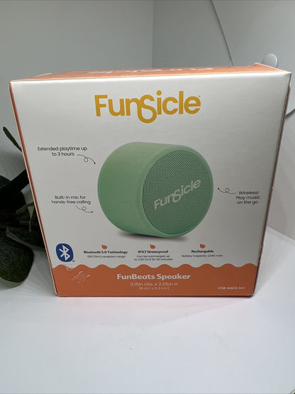 FUNSICLE Mint Green FunBeats Bluetooth Wireless Hands-Free Speaker NIB
