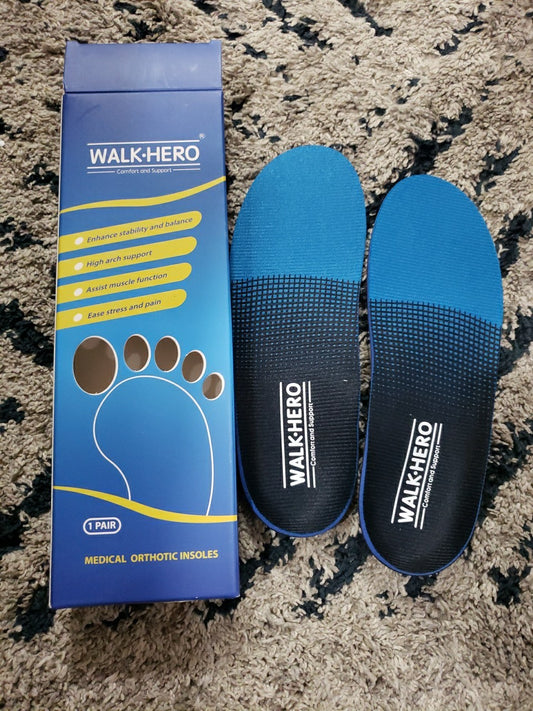 Walk Hero Plantar Fasciitis Feet Insoles Arch Supports Orthotic Men's 4-4.5 
