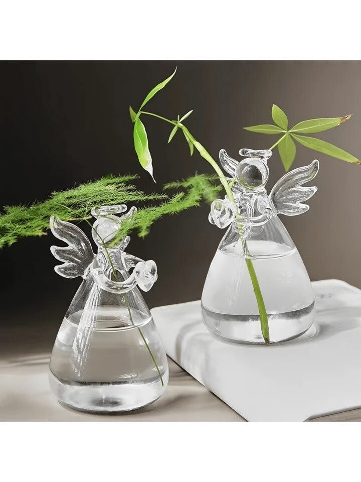 Flower vase Glass decor Angel Shaped Hydroponic Bottle Glass New
