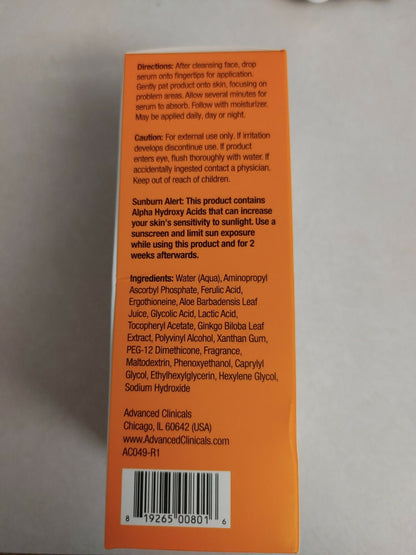 Advanced Clinicals Vitamin C Serum 1.75 oz. ~NIB