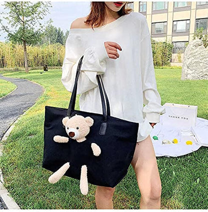 Teddy Bear Tote Bag- Mommy Bag/ shoulder Bag /cute Weekender Bag For Teens