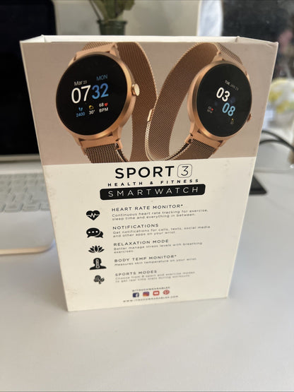 Itouch Sport 3 Smart Watch & Fitness Tracker, Women & Men, (43mm), Rosegold Mesh