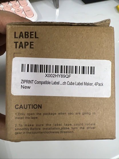 4PK TZe-335 White on Black Label Tape for Brother P-Touch 12mmx8m