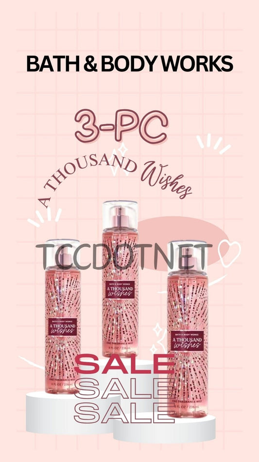Bath & Body Works A Thousand Wishes Fine Fragrance Mist 8 oz  3-pc Pack NEW  
