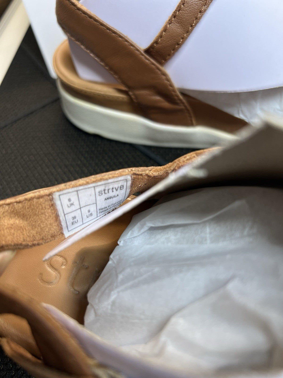 Strive Women's Anguila Sandal Tan  - 23121T, Tan Size 9 New in Box
