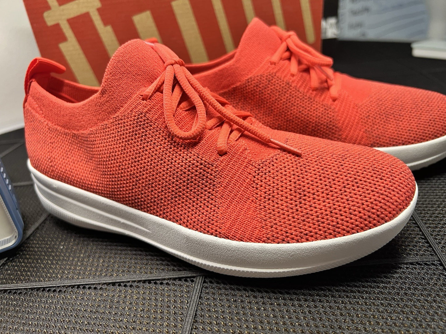 FitFlop Womens F-SPORTY UBERKNIT Athletic Sneakers Breathable Slip on NIN Red