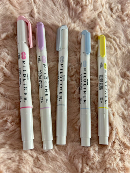 ZEBRA MILDLINER Double-Ended Highlighters 5-pc Set New w/o Box
