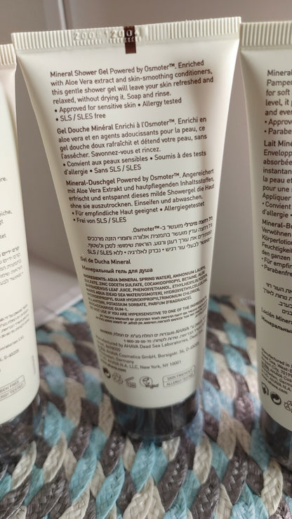 AHAVA Dead Sea Mineral Hand Cream Body Lotion Shower Gel Set Revitalize Skin 