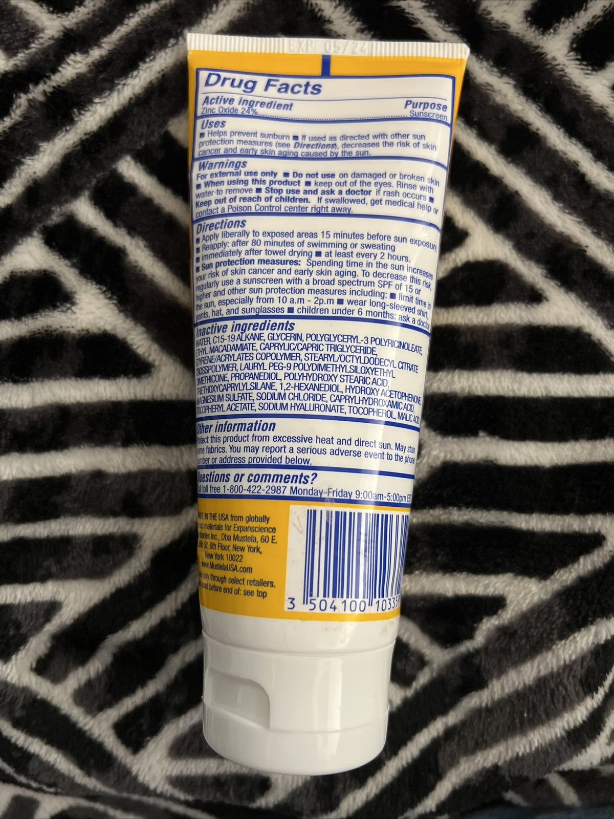 Mustela Baby-Child Mineral Sunscreen Face Plus Body SPF 50 3.38 FL oz Ex 05/24