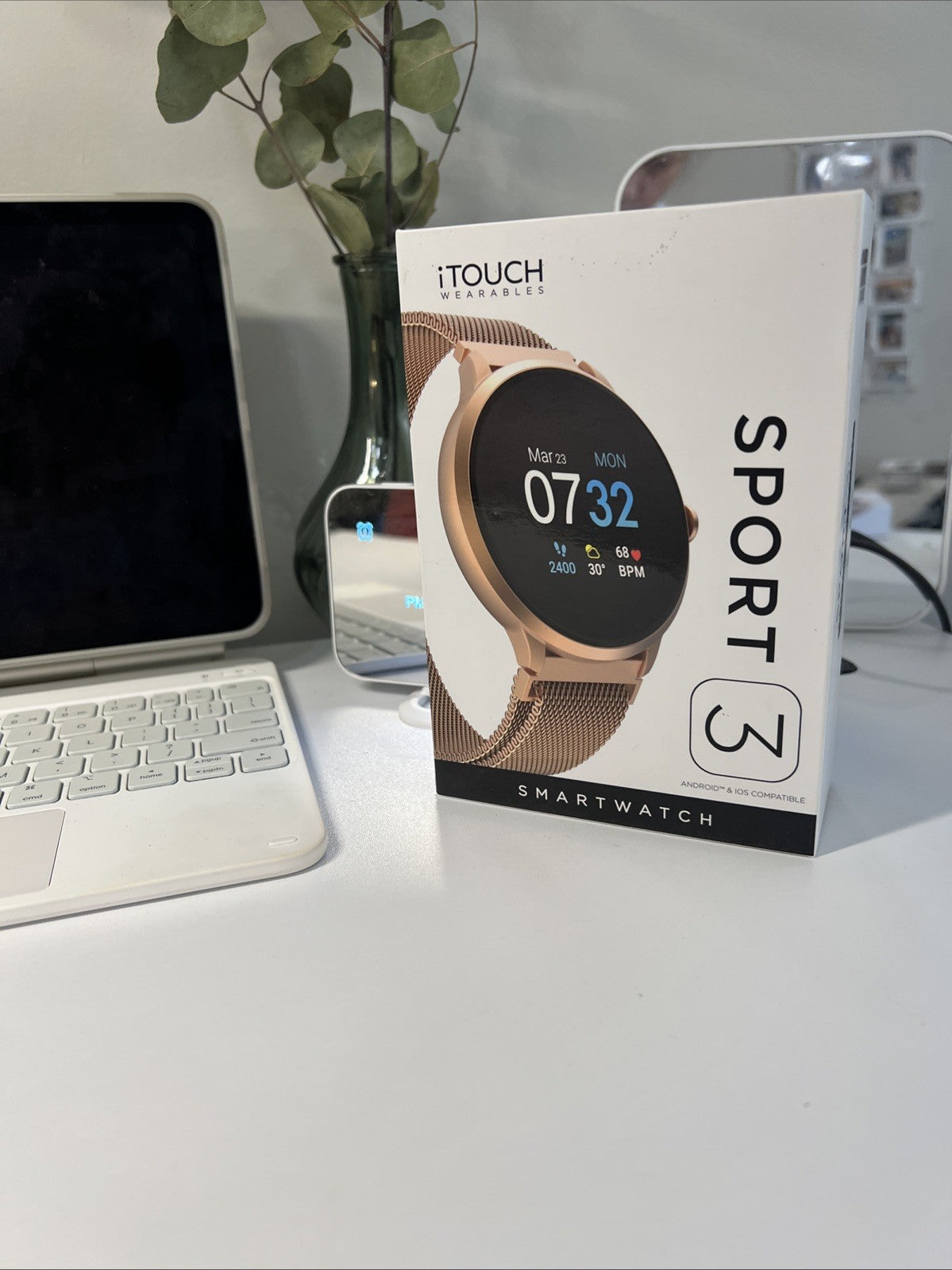 Itouch Sport 3 Smart Watch & Fitness Tracker, Women & Men, (43mm), Rosegold  New