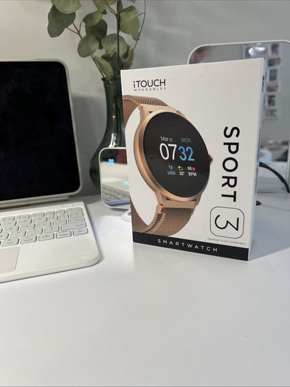 Itouch Sport 3 Smart Watch & Fitness Tracker, Women & Men, (43mm), Rosegold  New