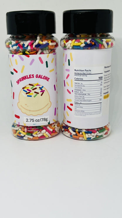 2x Sprinkles Galore Rainbow Sprinkles, 2.75 oz/ 78g