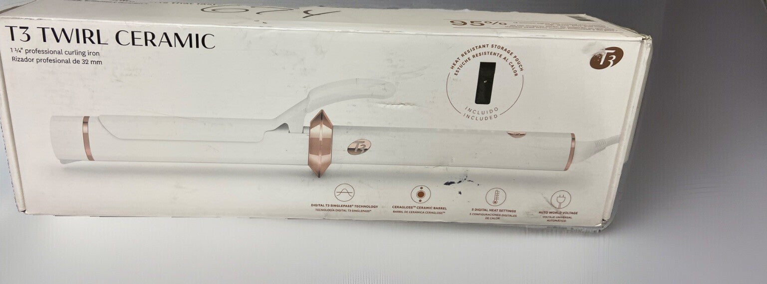 T3 Twirl Ceramic 1.25" Professional Curling Iron Tested Used