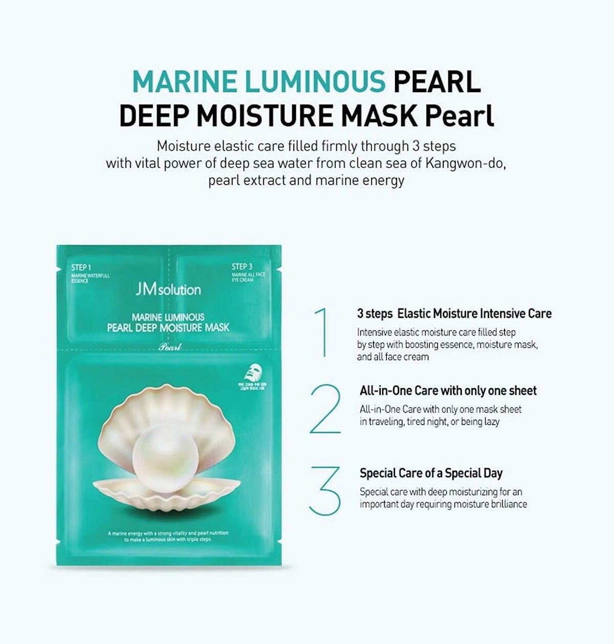 JM Solution Marine Luminous Pearl Deep moisture Mask 10pc Box