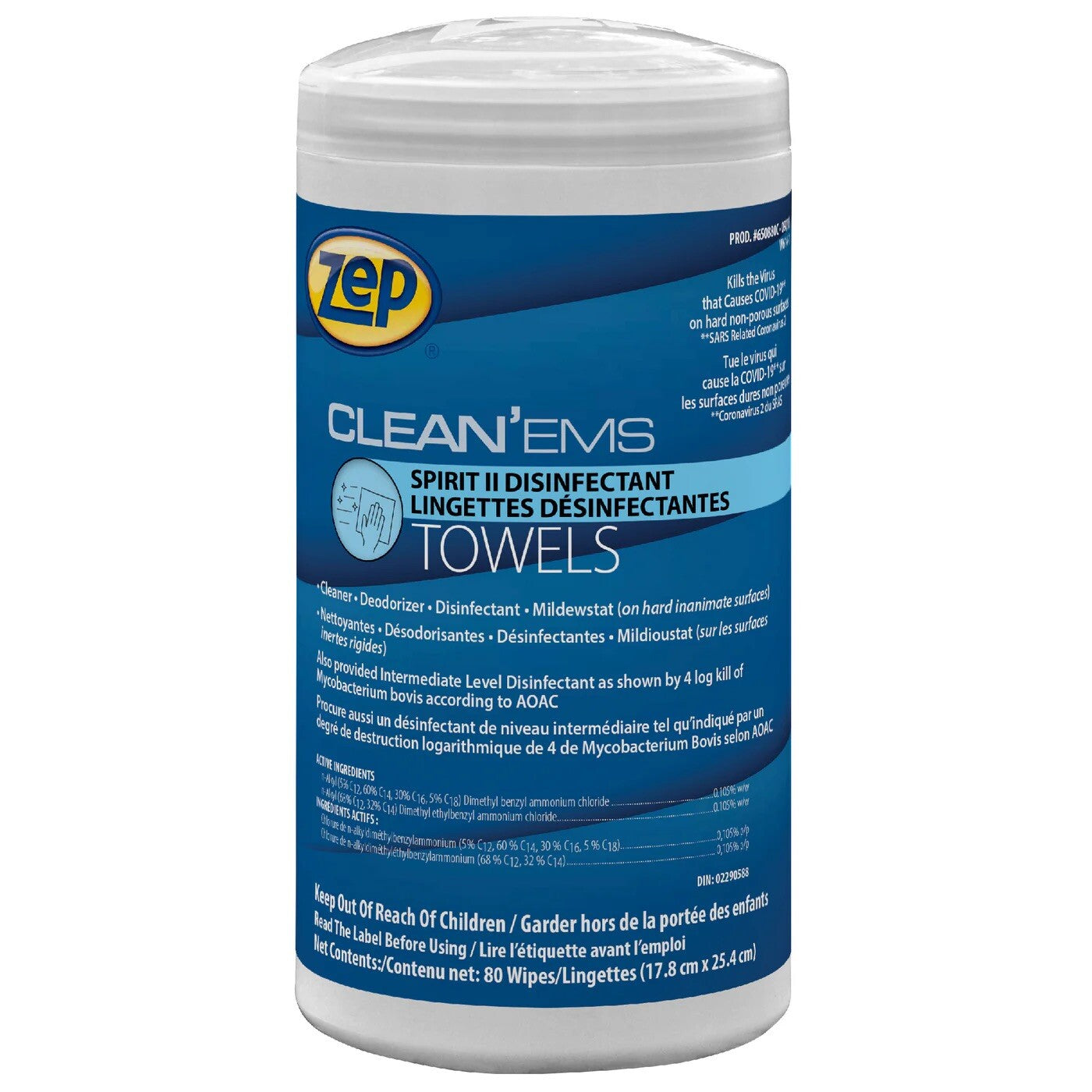 3 Pack-Zep Cleaning Towels, 7"x10" Wipe Spirit II Disinfectant Towels @40s