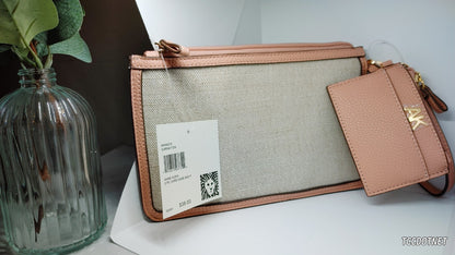 Anne Klein 2-pc Wristlet /Card Case with Pouch in Carnation Pink NWT