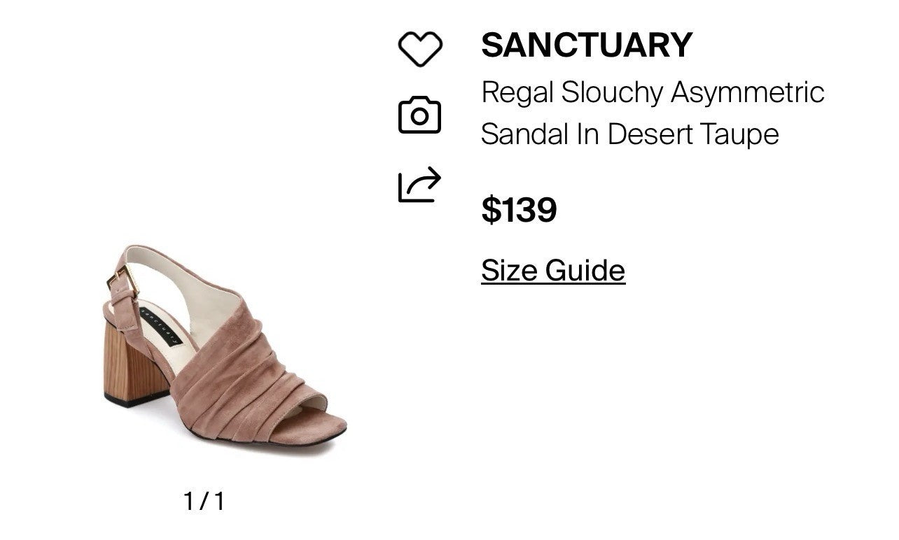 Sanctuary Regal Slouchy Asymmetric  Desert Taupe Sz 8.5 Wood Block Heel MSRP$139