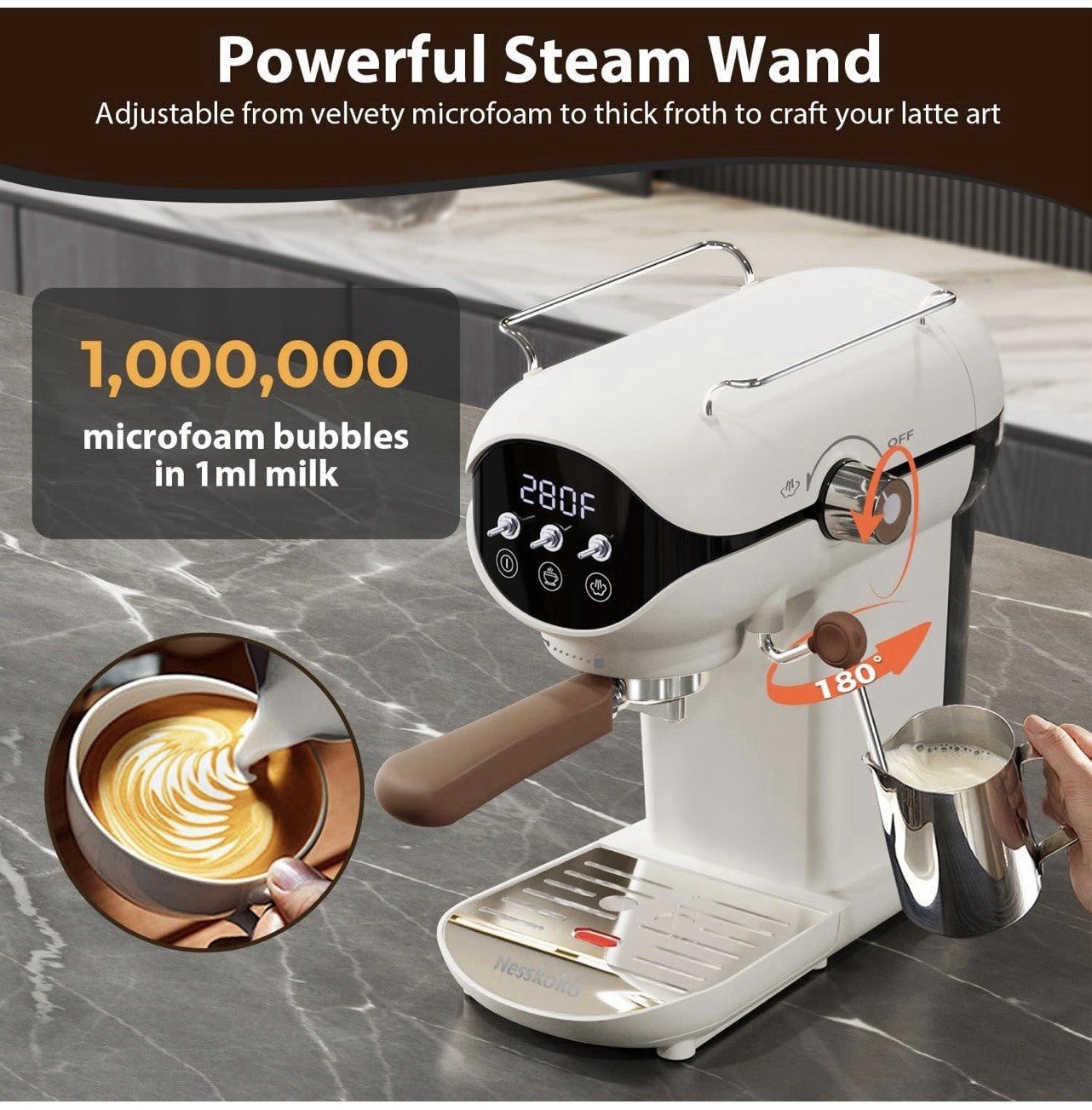 Nesskoko Espresso Machine, 20 BAR Pump Temperature Control Open box. See photos
