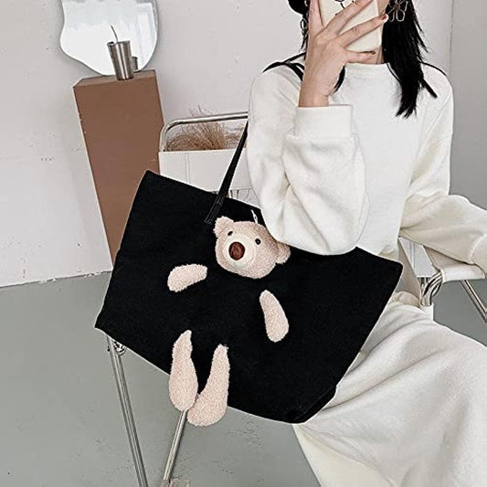 Teddy Bear Tote Bag- Mommy Bag/ shoulder Bag /cute Weekender Bag For Teens