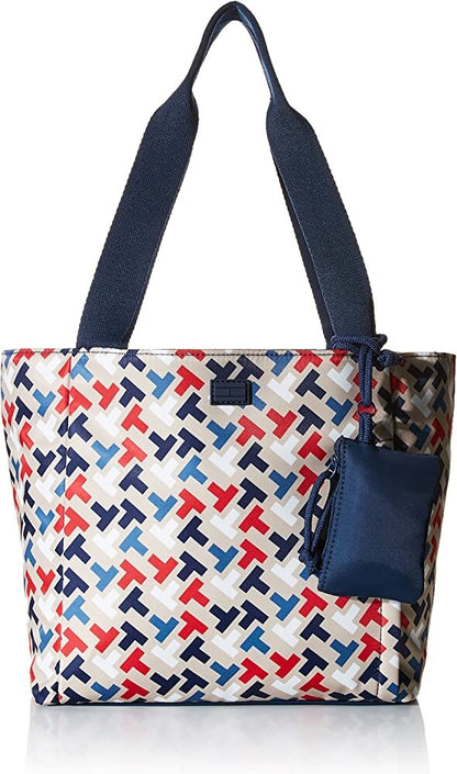 Tommy Hilfiger Handbag Tote with Pouch Multi Print Nylon SRP $138