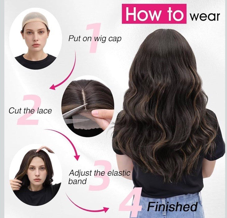 Black Wigs for Women 18 Inch Middle Part Medium Length Short Curly Wavy Wigs,...