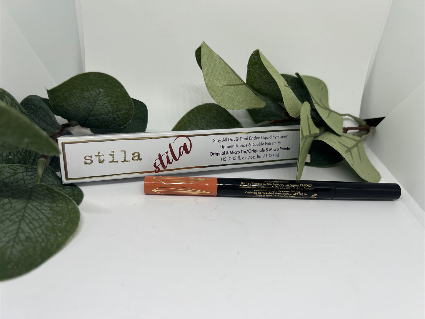 Stila Stay Dual-Ended Waterproof Liquid Eye Liner (intense black & Mai Tai) New