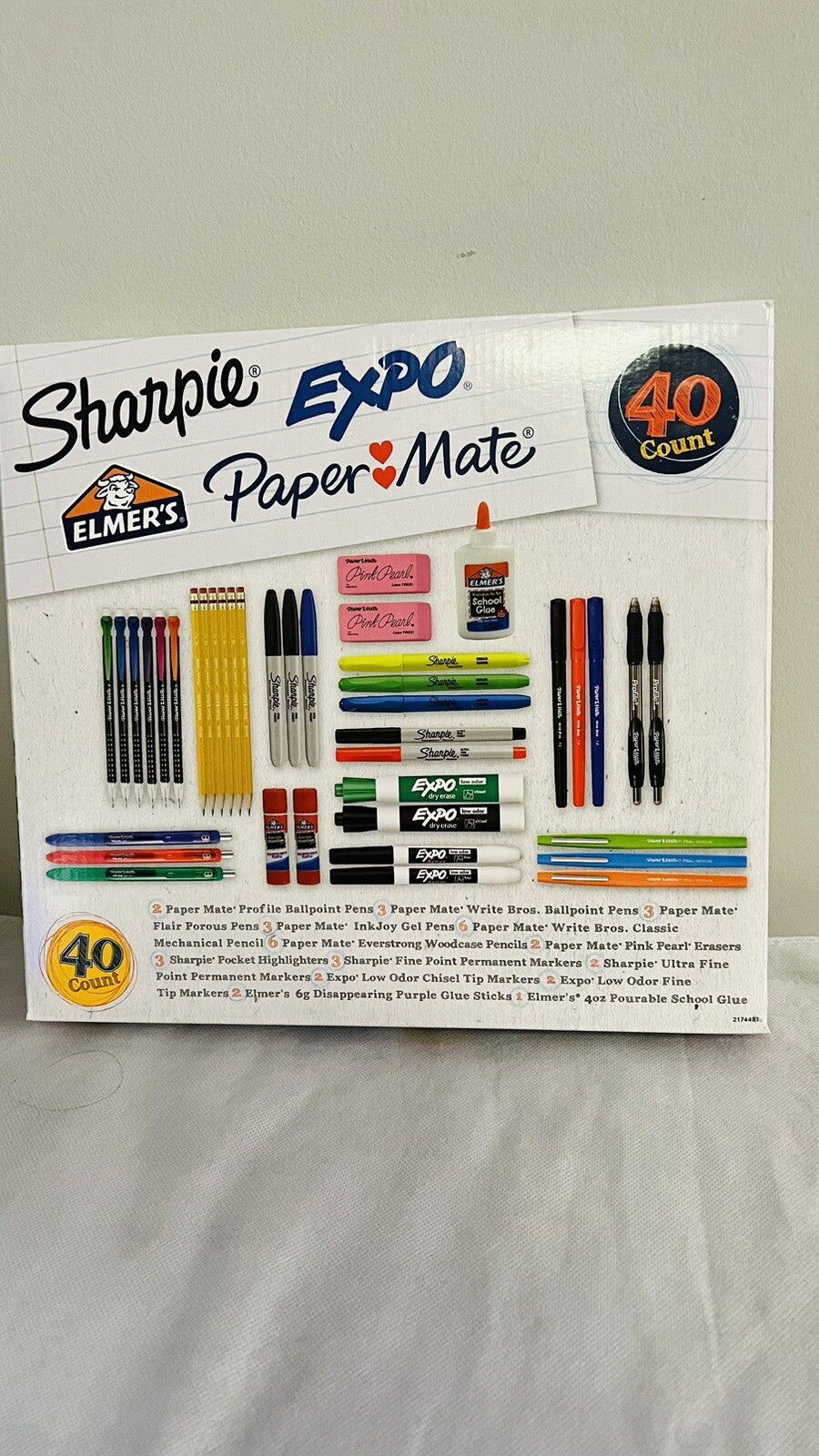 Sharpie/Expo/ Elmer's &Paper Mate 40-pc School Office Supply Set Kit NEW