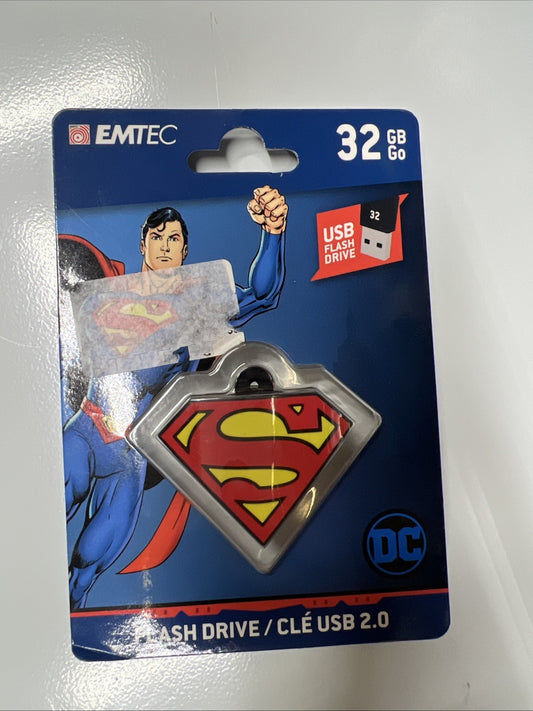 Superman 32GB Flash Drive Keychain NEW Emtec DC Comics 32 GB
